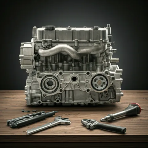 Mechanic working on an engine