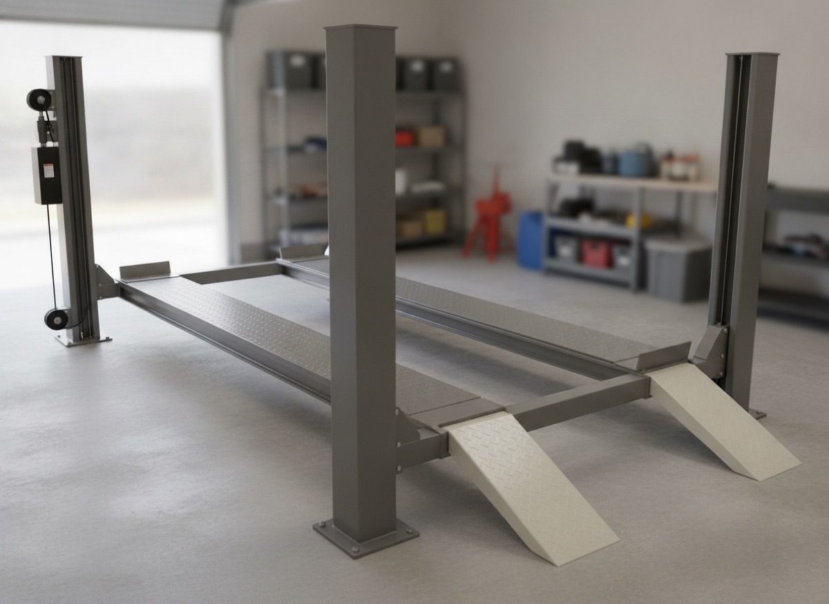 Illustration of a typical 2-post lift