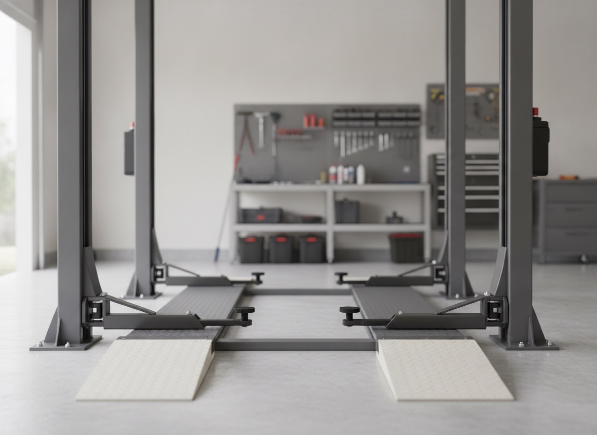Illustration of a typical 2-post lift